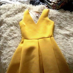 Yellow and white dress